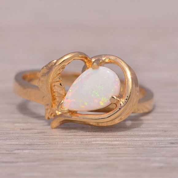 Australian Opal Ring in Yellow Gold